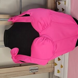 Hot Pink summer top, ties can be used any way you like, NWOT